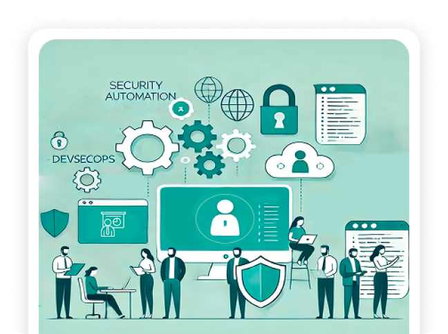 Imagen de personas trabajando en ciberseguridad